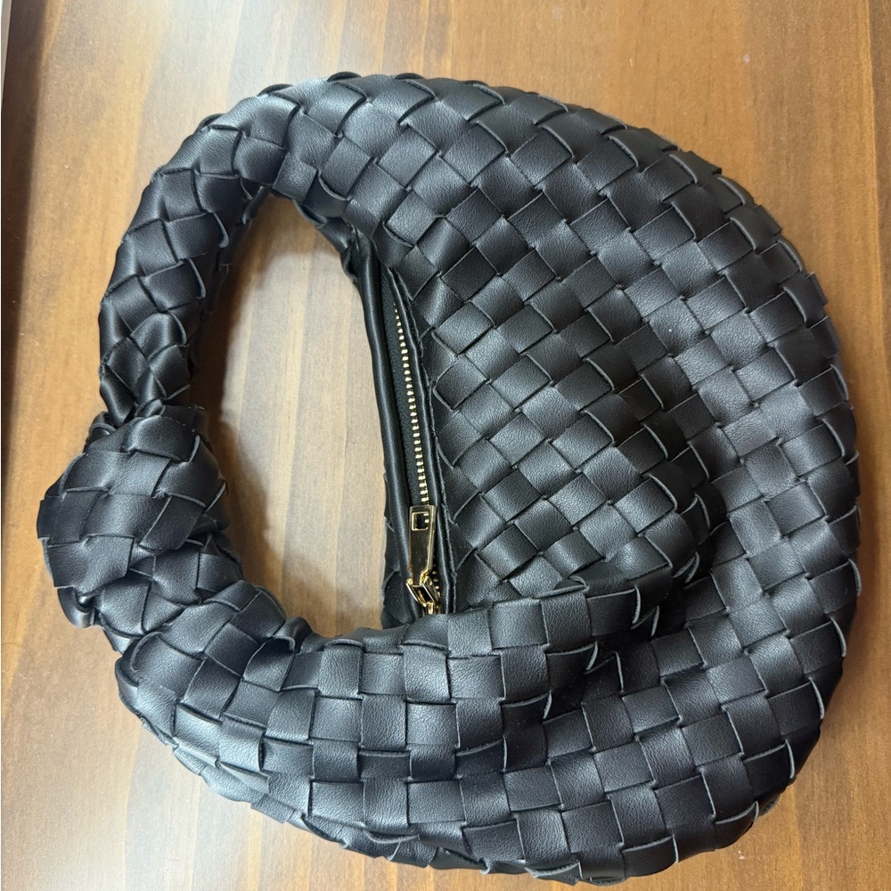 Black Woven Handbag